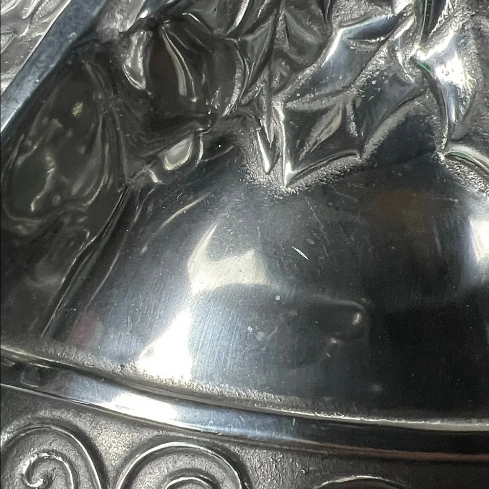 🎄 Wilton Armetale Silver Bell Shaped Holiday Tray – Decorative Serving Dish